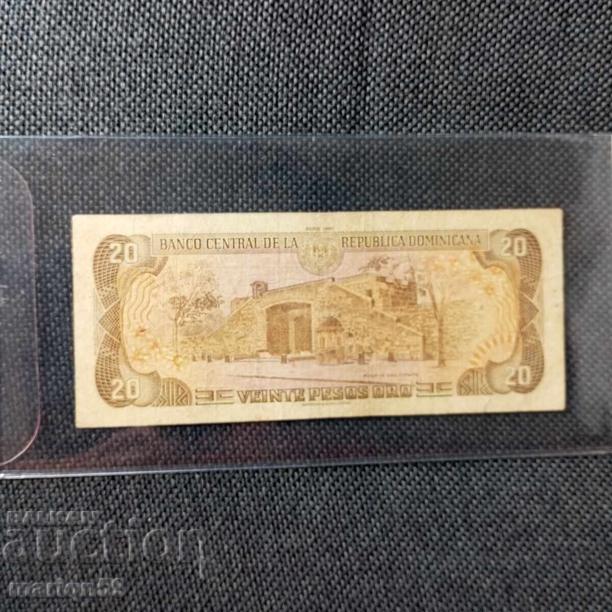 Рядка 20 песос Доминикана 1992 с цена 8.00 лв. | € 4.09