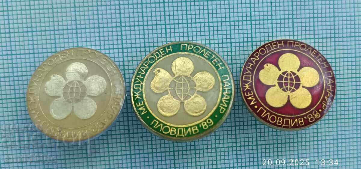 Badges 3 pcs. International Spring Fair Plovdiv 89 Badges 3 pcs. International Spring Fair Plovdiv 89