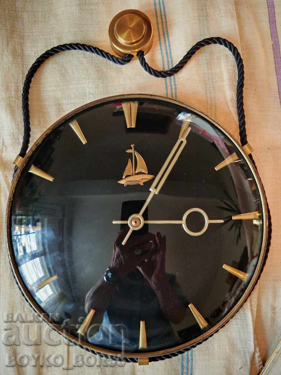 Large Antique German Wall Mechanical Clock 1970s Large Antique German Wall Mechanical Clock 1970s