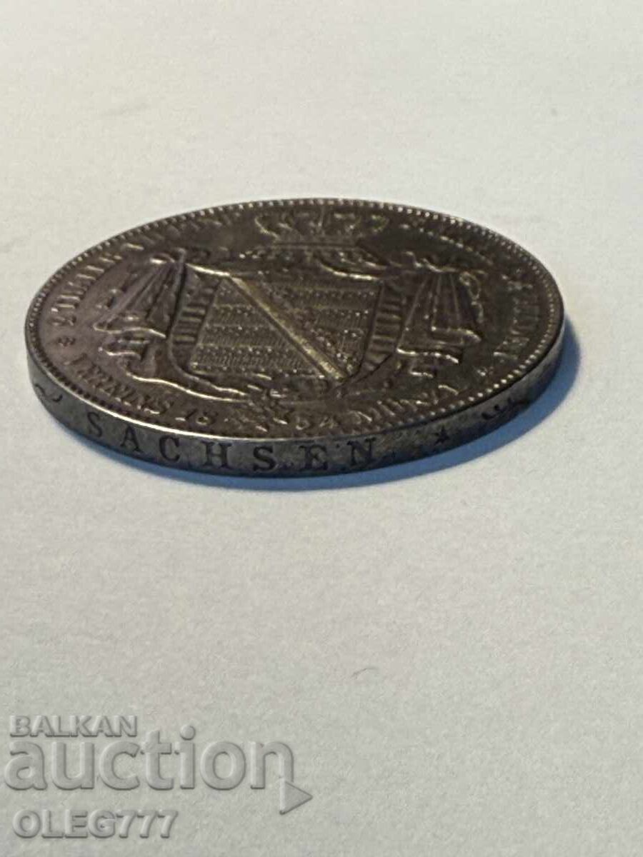 2 Thaler (3 1/2 Gulden) 1854 Germany (Saxony) Frederick V - 5