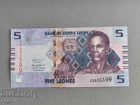 Банкнота - Сиера Леоне - 5 леонес UNC | 2022г.