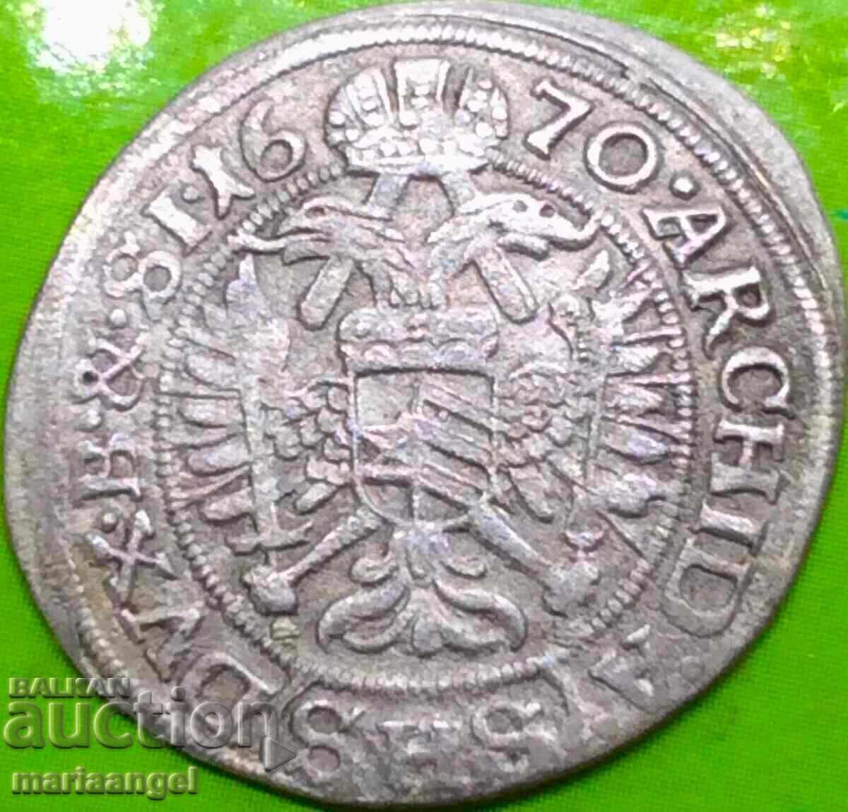 Силезия 3 кройцера 1670 Леополд Вроцлав Австрия сребро с цена 76.00 лв. | € 38.86 Силезия 3 кройцера 1670 Леополд Вроцлав Австрия сребро с цена 76.00 лв. | € 38.86