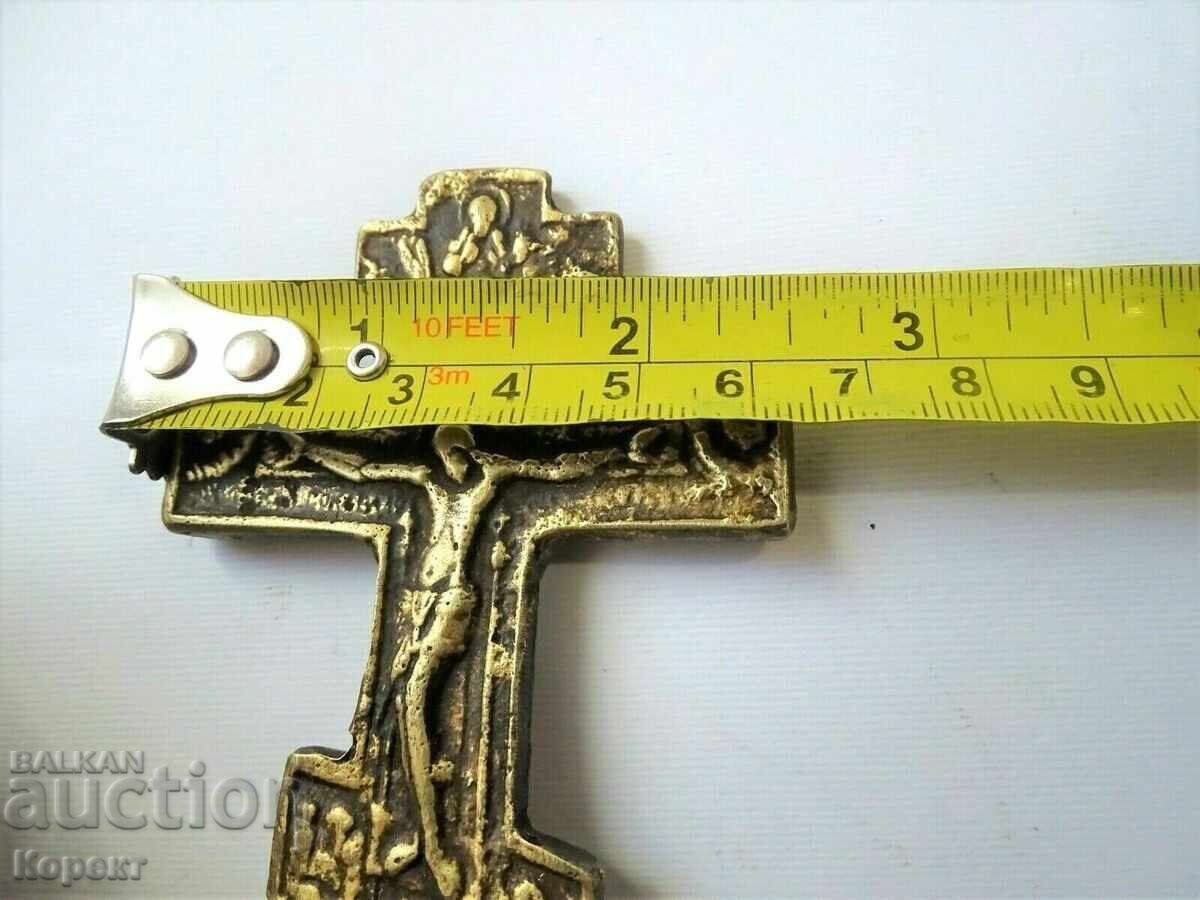 Old bronze ritual seal for prosphora, cross, crucifix 2 - 7