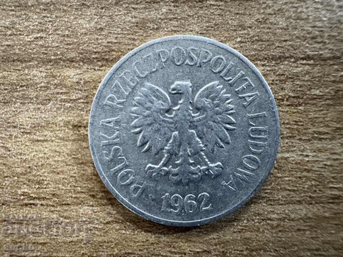 Polonia - 20 groși (1962) cu preț 0.90 BGN | € 0.46 Polonia - 20 groși (1962) cu preț 0.90 BGN | € 0.46