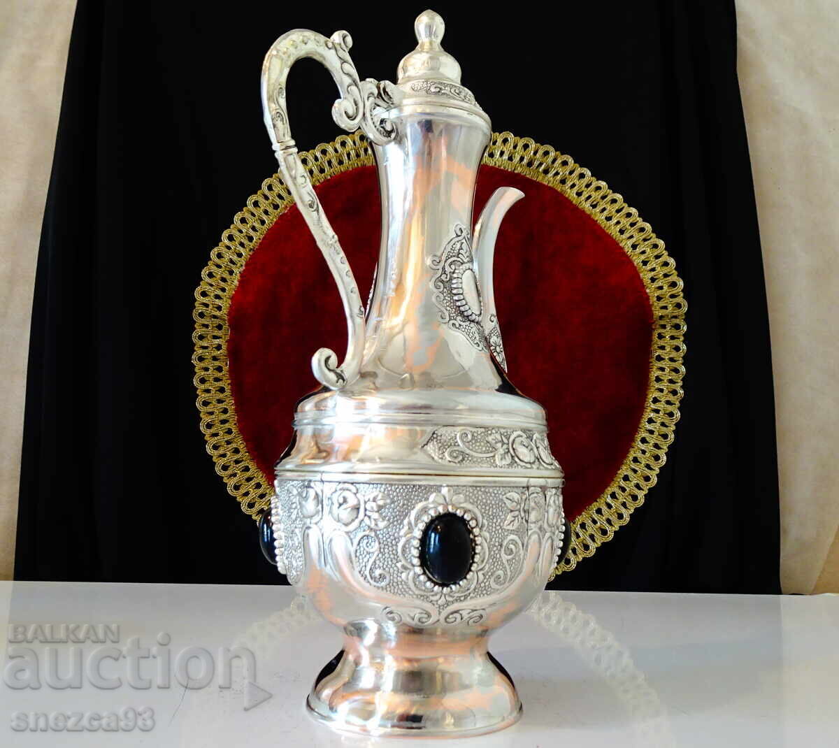 Ασημένια χάλκινη κανάτα για καφέ, κρασί, τριαντάφυλλα, όνυχα - 5 Ασημένια χάλκινη κανάτα για καφέ, κρασί, τριαντάφυλλα, όνυχα - 5