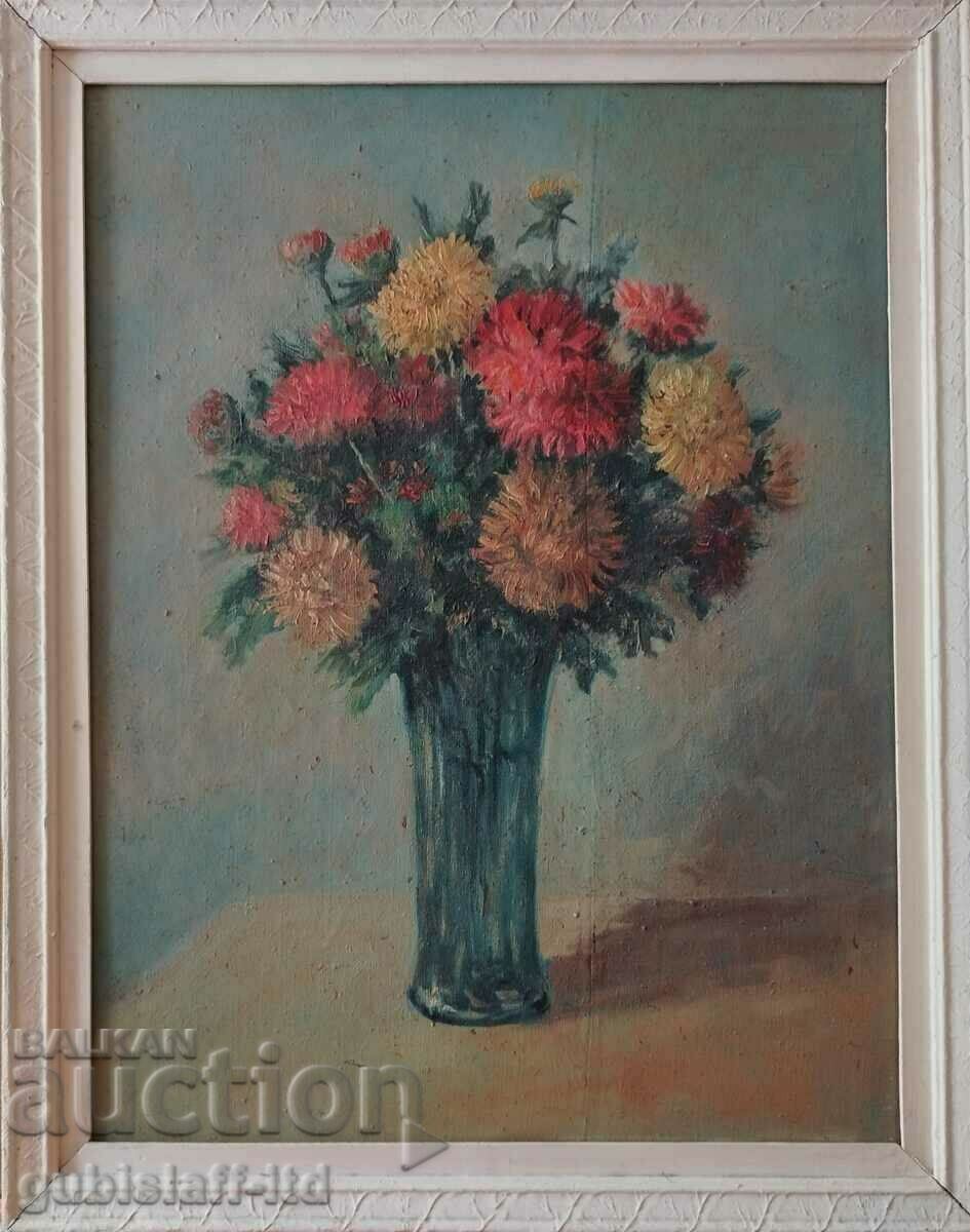Картина, ваза с цветя, 1960-те год.