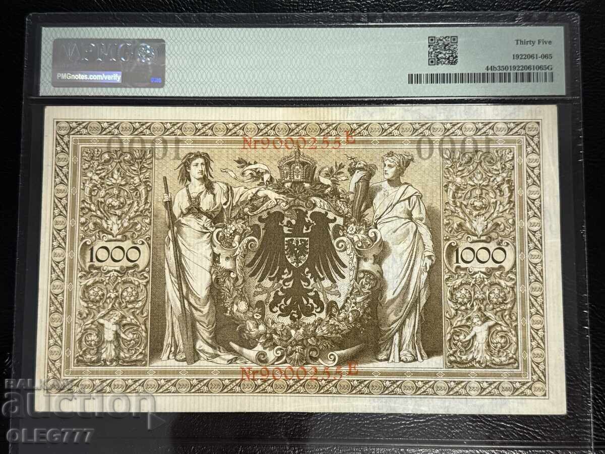 1000 Mark Germany Imperial Bank 1910 PMG 35 (Red seal & Number) with price 80.00 BGN | € 40.90