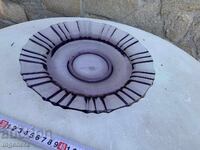 PLATOU FRUCTIERĂ BOMBONIERĂ STICLĂ RELIEF GROS COLORAT DE PE VREMEA SOCIALISMULUI