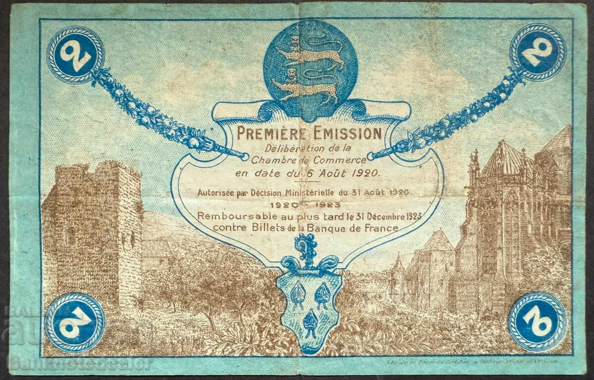 France 2 francs 1920 Emissison Chambre de Fe Camp с цена 30.00 лв. | € 15.34 France 2 francs 1920 Emissison Chambre de Fe Camp с цена 30.00 лв. | € 15.34