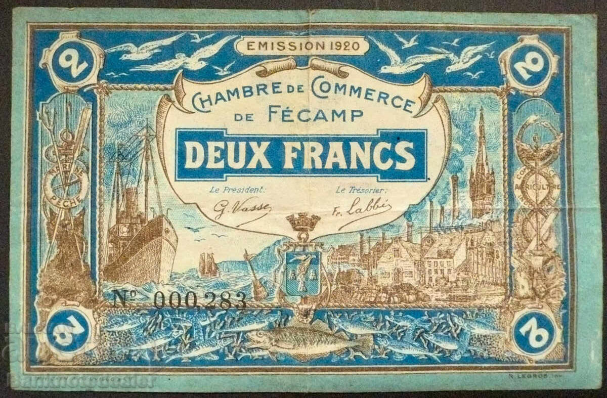 France 2 francs 1920 Emissison Chambre de Fe Camp France 2 francs 1920 Emissison Chambre de Fe Camp