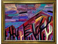 Genko Genkov - Painting of a landscape with sea and trees