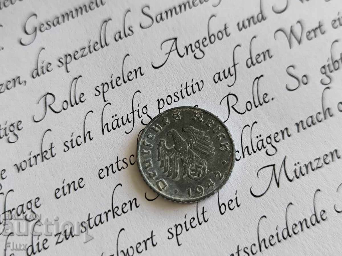 Κέρμα Ράιχ - Γερμανία - 5 Pfennig | 1942; Σειρά Α με τιμή 5.35 BGN | € 2.74 Κέρμα Ράιχ - Γερμανία - 5 Pfennig | 1942; Σειρά Α με τιμή 5.35 BGN | € 2.74