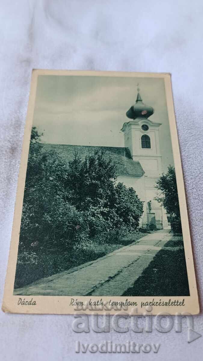Darda Roman Catholic Church with pack of items, 1945