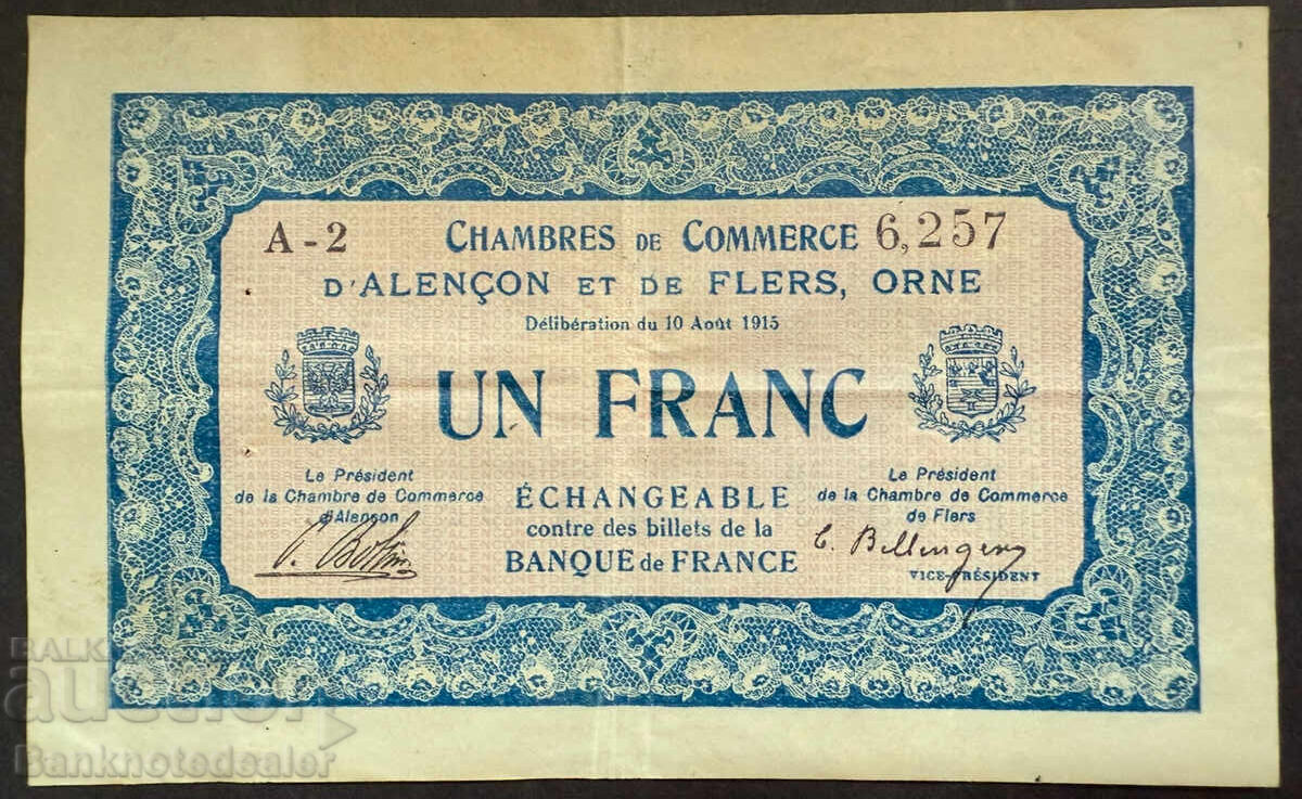 Γαλλία 1 φράγκο 1915 Chambre de D Alencon Et De Flers Orne