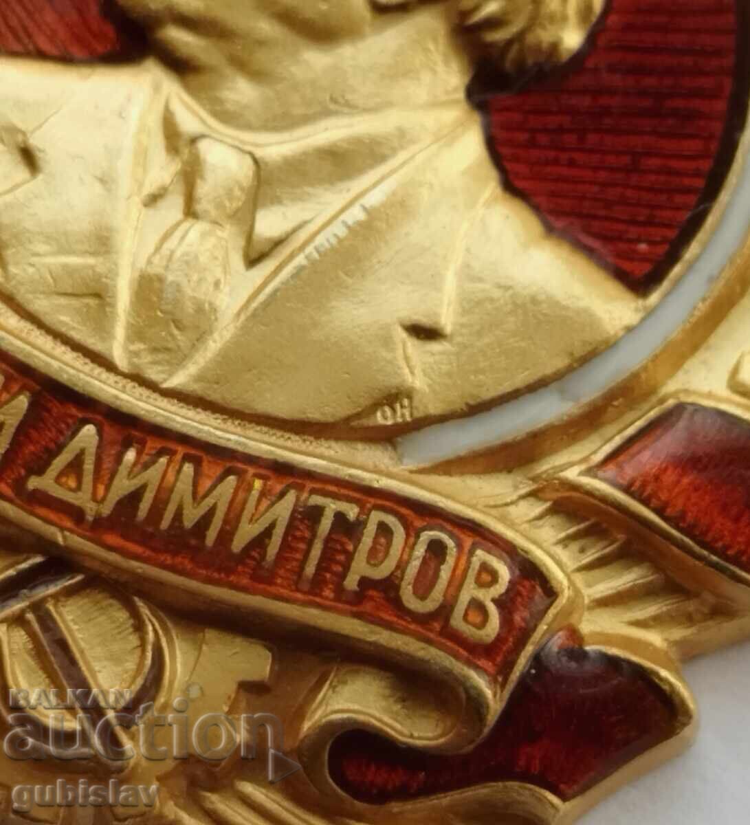 Licitație Ordinul de aur "G. Dimitrov", carnet de ordin + miniatură Licitație Ordinul de aur "G. Dimitrov", carnet de ordin + miniatură