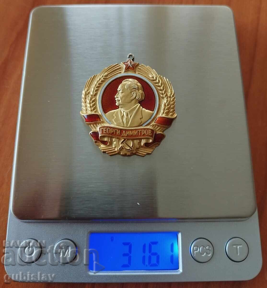 Ordinul de aur "G. Dimitrov", carnet de ordin + miniatură - 6 Ordinul de aur "G. Dimitrov", carnet de ordin + miniatură - 6