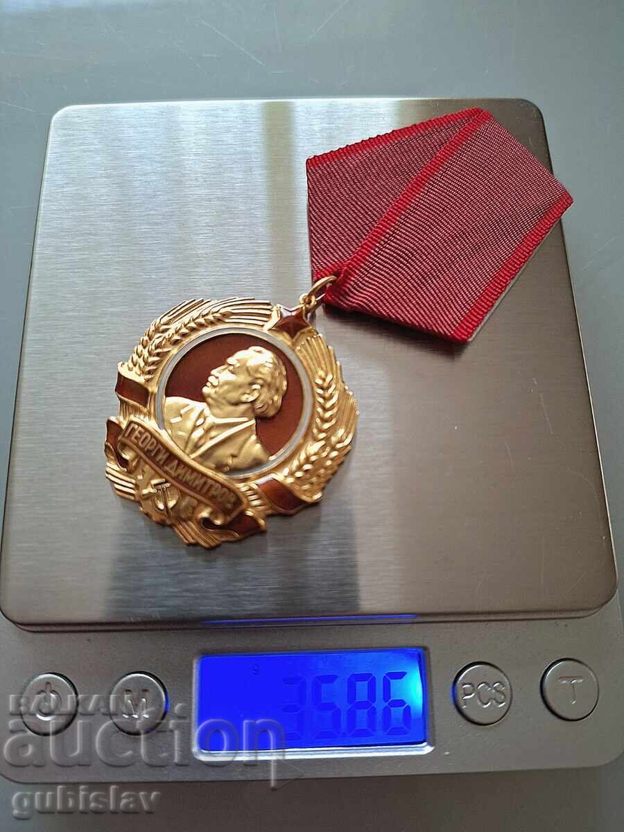 Ordinul de aur "G. Dimitrov", carnet de ordin + miniatură - 6