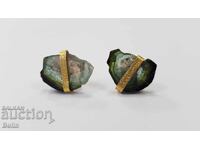 Cercei eleganți de damă din aur cu cristal, piatră de 18 carate agat