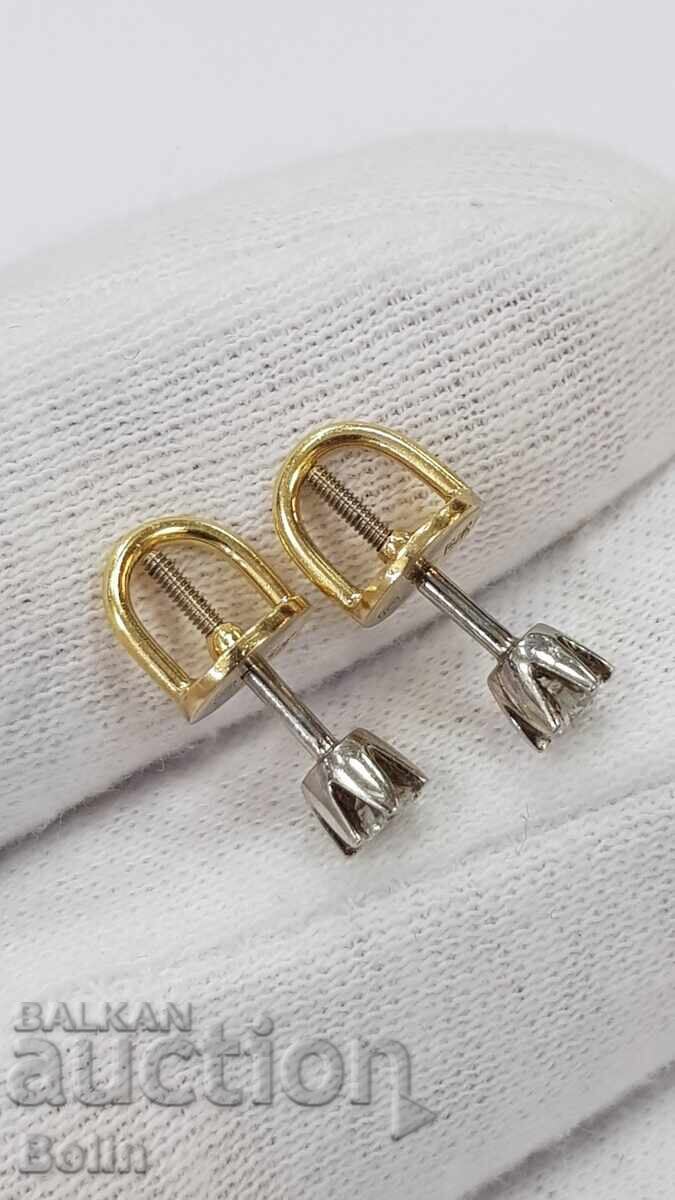 Cercei de damă din aur cu diamante, briliante 18 carate - Europa - 6 Cercei de damă din aur cu diamante, briliante 18 carate - Europa - 6