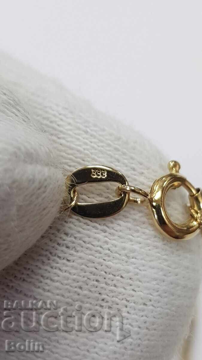 Elegant gold necklace with garnets 8 karat - 333 hallmark Europe - 5