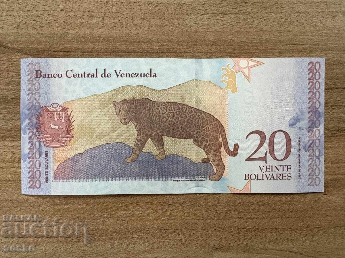 Венецуела - 20 боливара (2018) UNC с цена 1.40 лв. | € 0.72