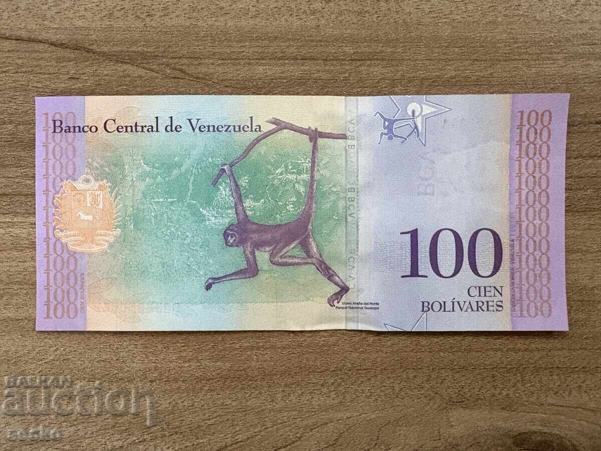 Венецуела - 100 боливара (2018) UNC с цена 1.30 лв. | € 0.66
