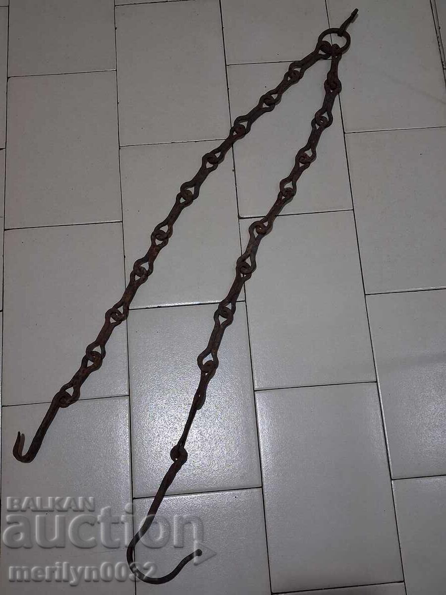 Auction Old Wrought Iron Hearth Chain Wrought Iron Hook Chain Auction Old Wrought Iron Hearth Chain Wrought Iron Hook Chain