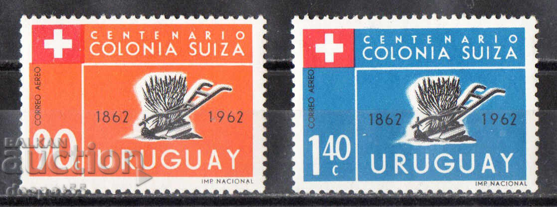 1962. Uruguay. 100 de ani. de la primii coloniști elvețieni