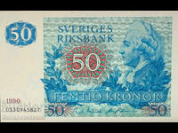 Sweden 50 Kronor 1990 Pick 53d Ref 5827 Uncirculated