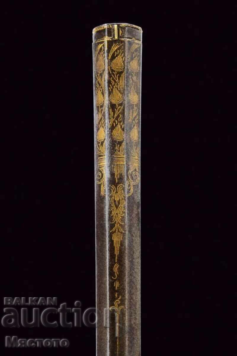 Damascus barrel, gold inlays 22k, capsule rifle - 5