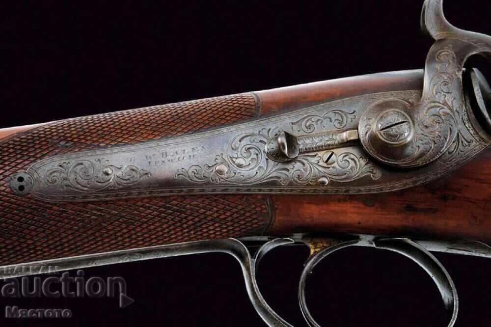Damascus barrel, gold inlays 22k, capsule rifle - 7