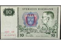Suedia 10 Coroane 1981 Pick 52a Ref 1782 Unc