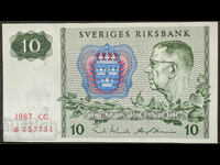 Sweden 10 Kronor 1987 Pick 52d Ref 7751 Uncirculated