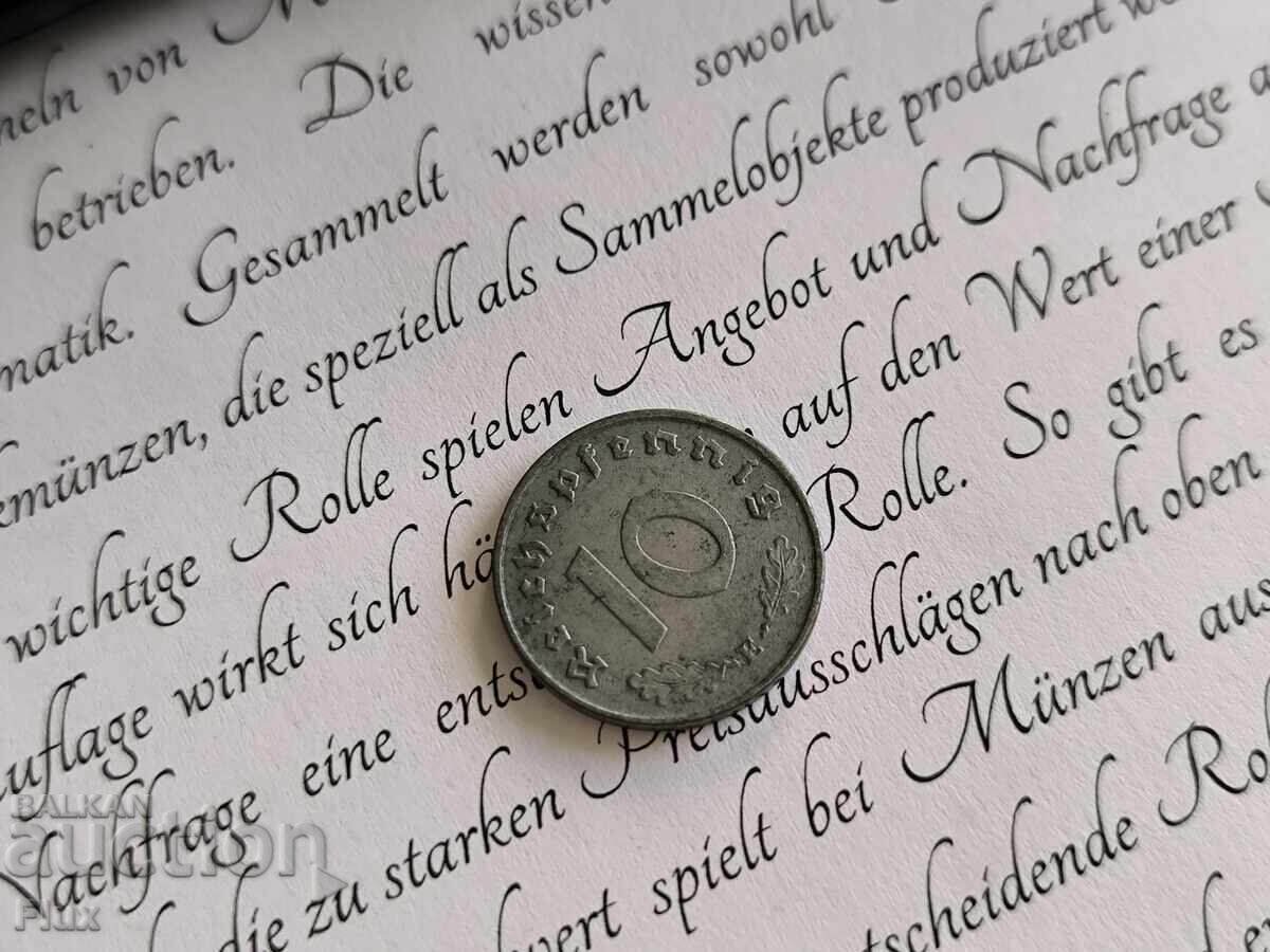 Monedă - Al Treilea Reich - 10 Pfennig | 1941; seria E cu preț 6.85 BGN | € 3.50 Monedă - Al Treilea Reich - 10 Pfennig | 1941; seria E cu preț 6.85 BGN | € 3.50