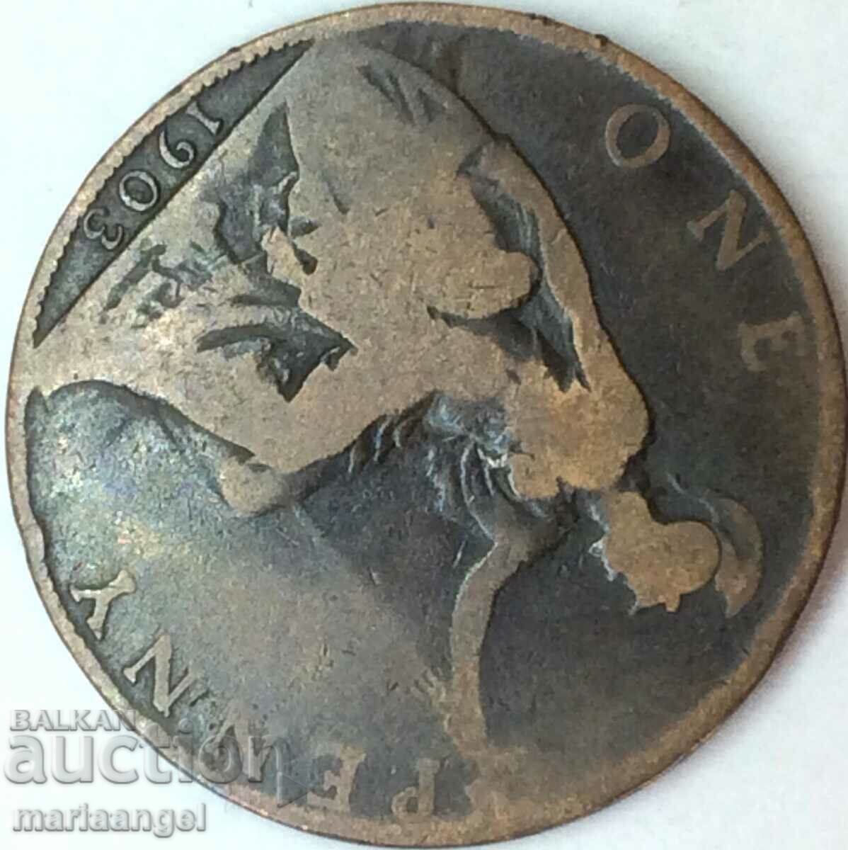 Marea Britanie 1 penny 1903 - 5 Marea Britanie 1 penny 1903 - 5