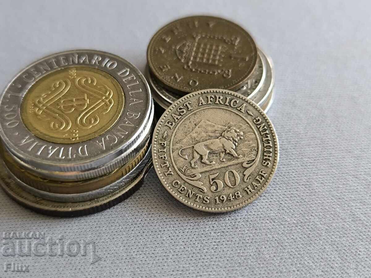 Монета - Източна Африка - 1/2 (половин) шилинг | 1948г. Монета - Източна Африка - 1/2 (половин) шилинг | 1948г.