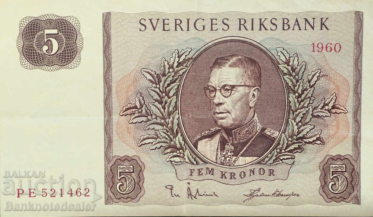 Suedia 5 Coroane 1960 Pick 42b Ref 1462