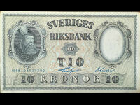 Suedia 10 Coroane 1958 Pick 43f Ref 9209 Unc