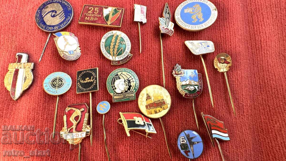 Аукцион Емайлирани значки лот-20 броя.