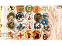 Retro badges, 21 pieces