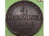 4 Pfennig 1856 Germania Prusia - nu este rară