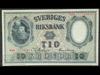Sweden 10 Kronor 1944 Pick 40e Ref 2610 Uncirculated