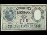 Sweden 10 Kronor 1947 Pick 40i Ref 5303 Uncirculated