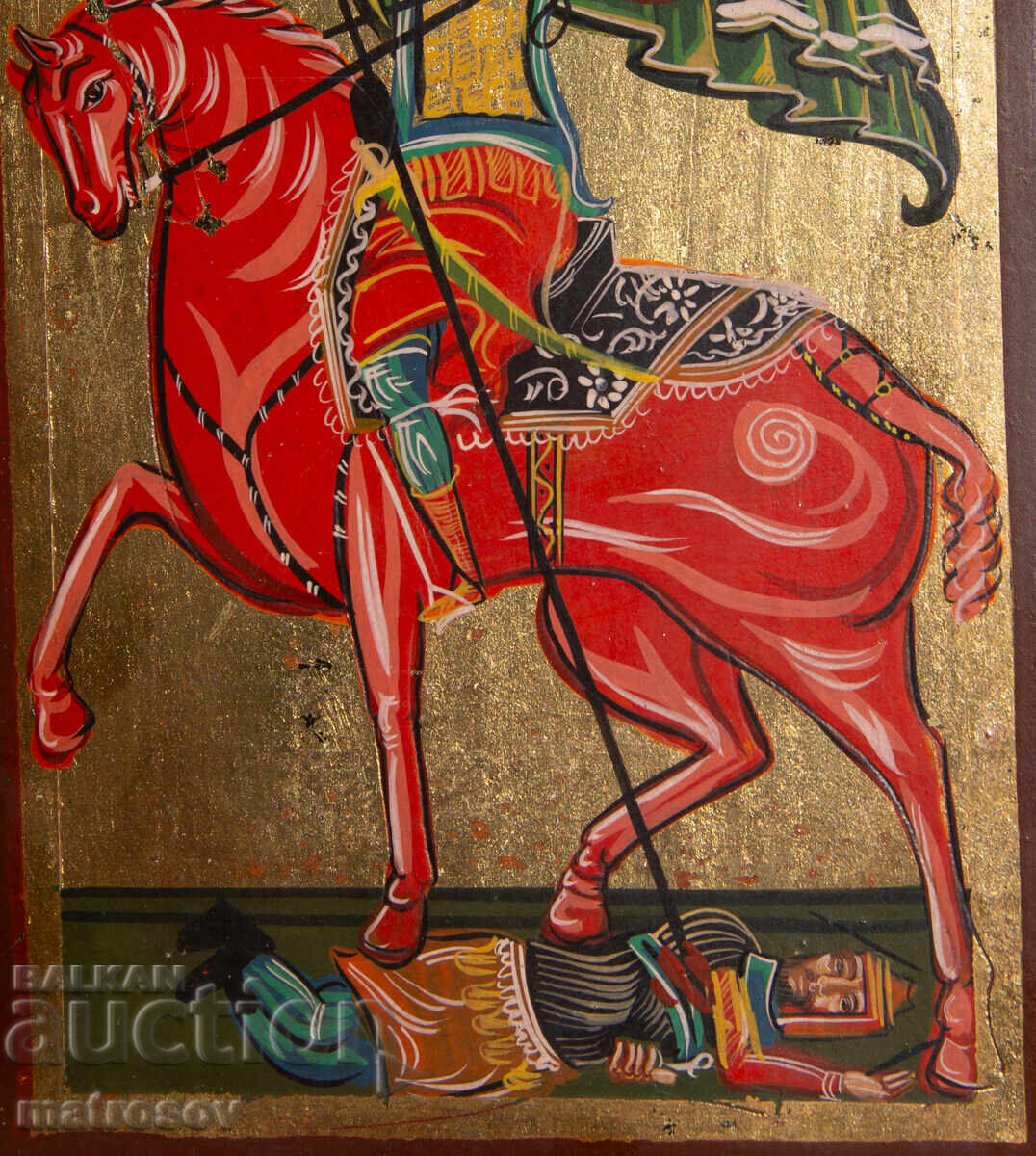 Ръчно рисувана икона, темперни бои, Свети Димитър - 6