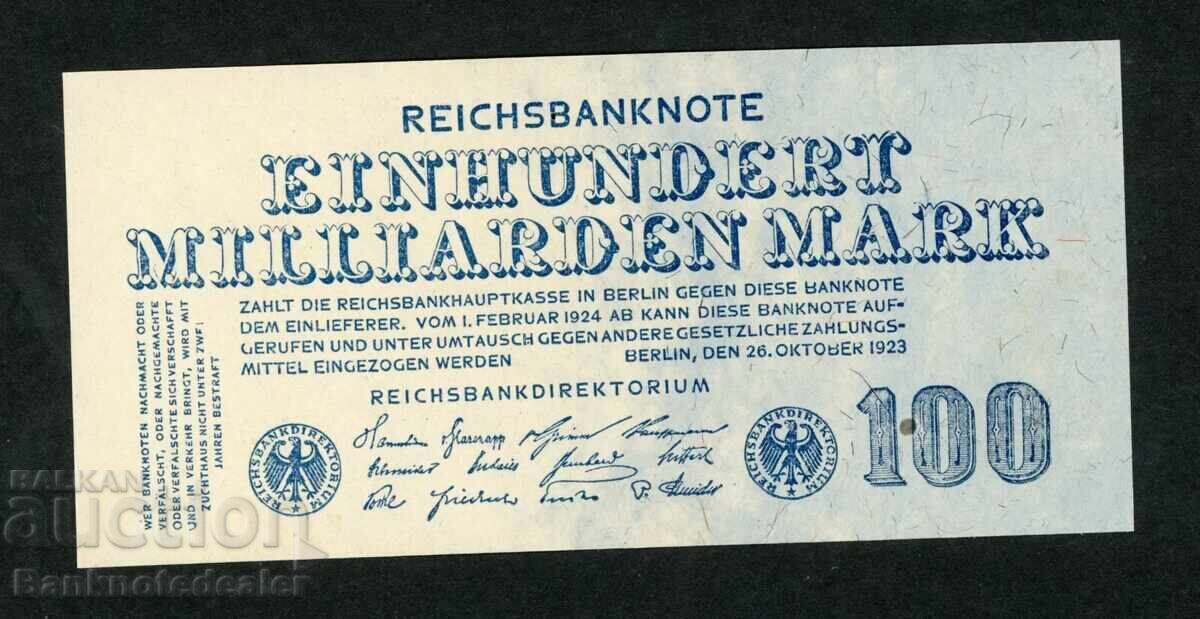 Germania Weimar Rep 100 Miliarde Mark 1923 Pick 126 Unc