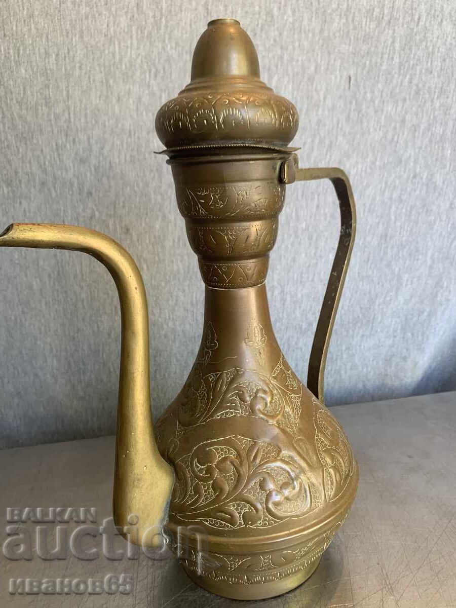 Auction Indian Brass Hand Carved Teapot Auction Indian Brass Hand Carved Teapot