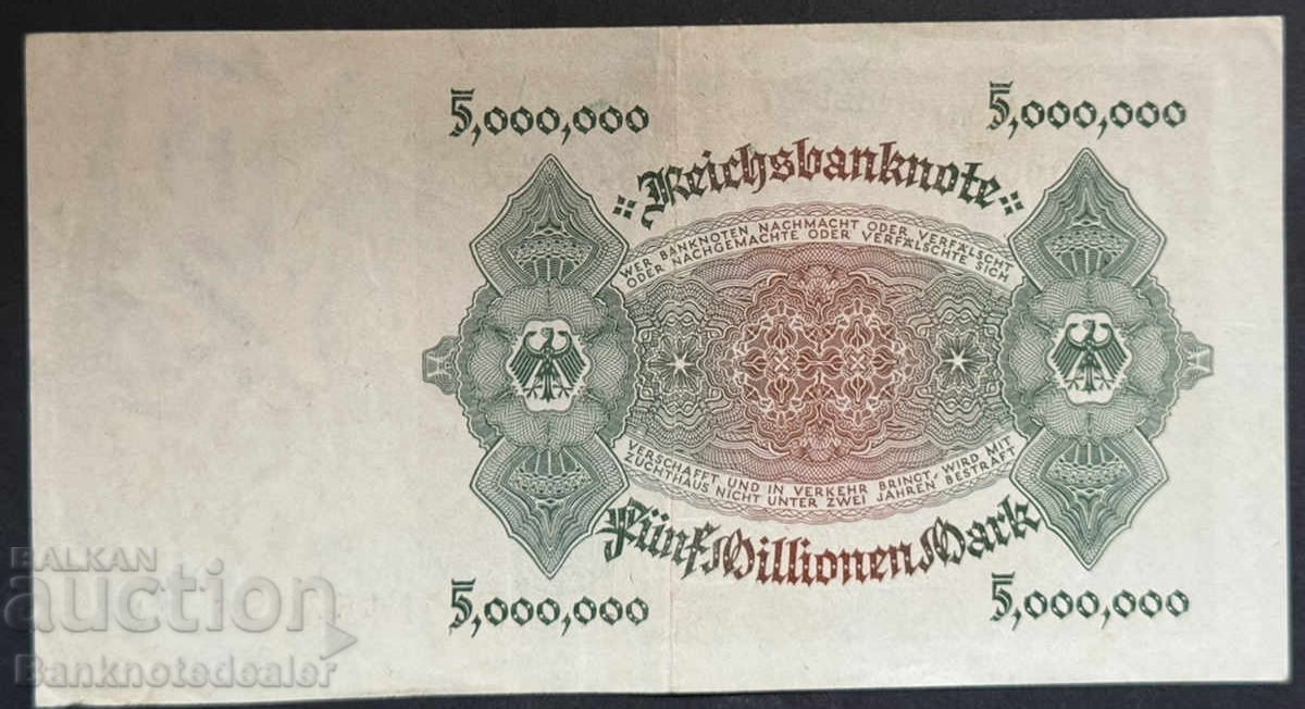 Germany 5 Million Mark 1923 Pick 90 Ref 3086 with price 120.00 BGN | € 61.36 Germany 5 Million Mark 1923 Pick 90 Ref 3086 with price 120.00 BGN | € 61.36