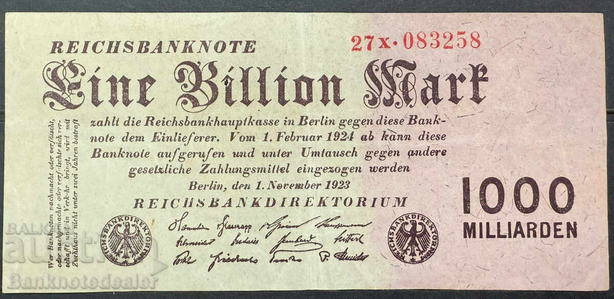 Germany 10 Billionen Mark 27.10.1923 Pick S1030 Unc Germany 10 Billionen Mark 27.10.1923 Pick S1030 Unc