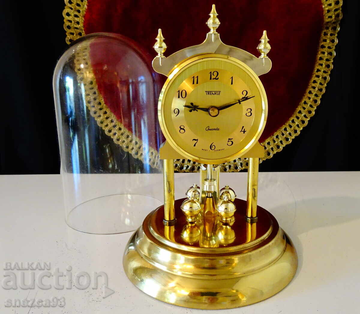 German Table Clock with Dome by Trenkle with price 59.00 BGN | € 30.17