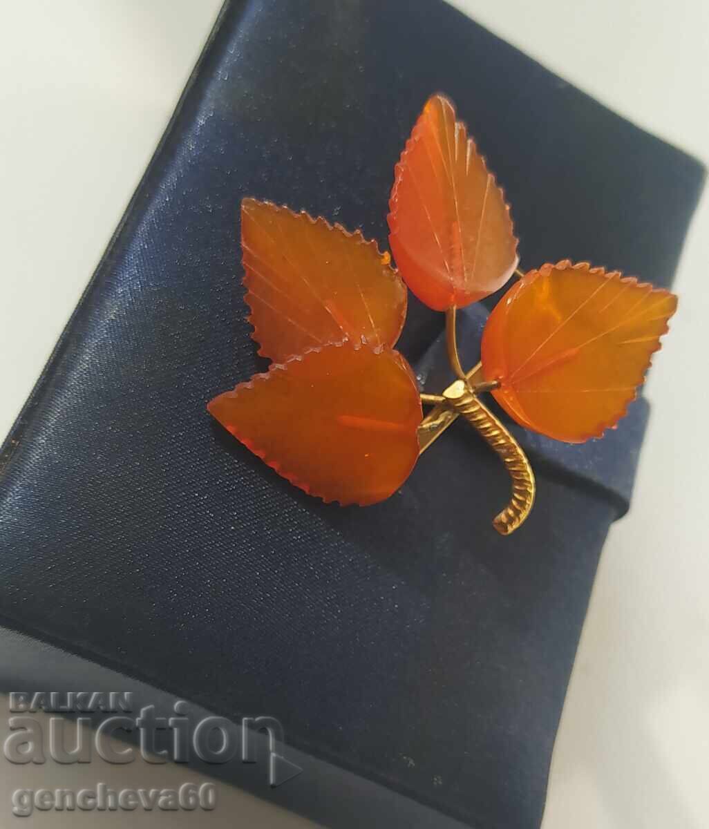 Vintage amber brooch from the 80s. USSR/Kaliningrad - 7
